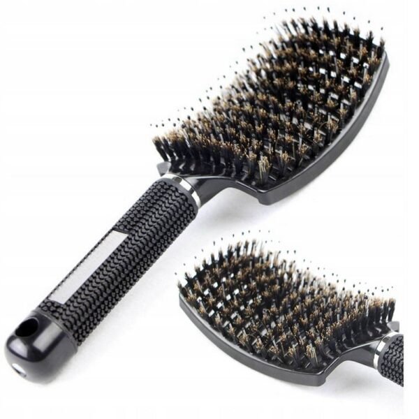ABODY Massage Hair Brush with Wild Boar Bristle stimulates hair follicles with a gentle massage, smoothes hair and prevents static electricity.