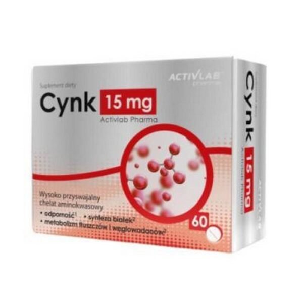 ACTIVLAB Zinc 15mg is a source of zinc and copper in the form of highly absorbable amino acid chelates.