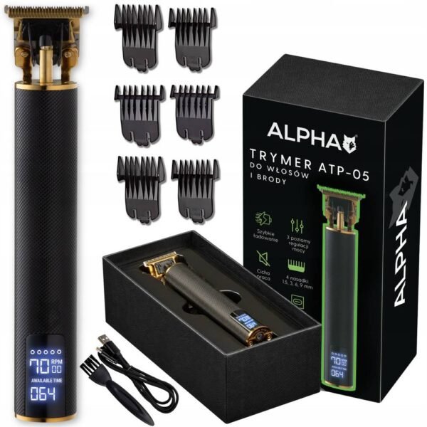 Alpha ATP-05 Триммер для бороды - триммер для волос и головы и бритва безопасная стрижка волос на деликатных участках тела, для быстрой стрижки больших прядей, идеально подходит для формирования бороды и линии роста волос, идеально подходит для контурирования и создания узоров, позволяет получить эффект гладкой кожи, идеально подходит для нулевого бритья.