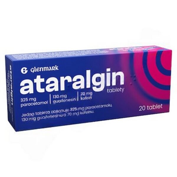 Ataralgin 325mg/130mg/70mg Tablets 20, a combination pain reliever and muscle relaxant, helps alleviate pain, inflammation, and muscle spasms.