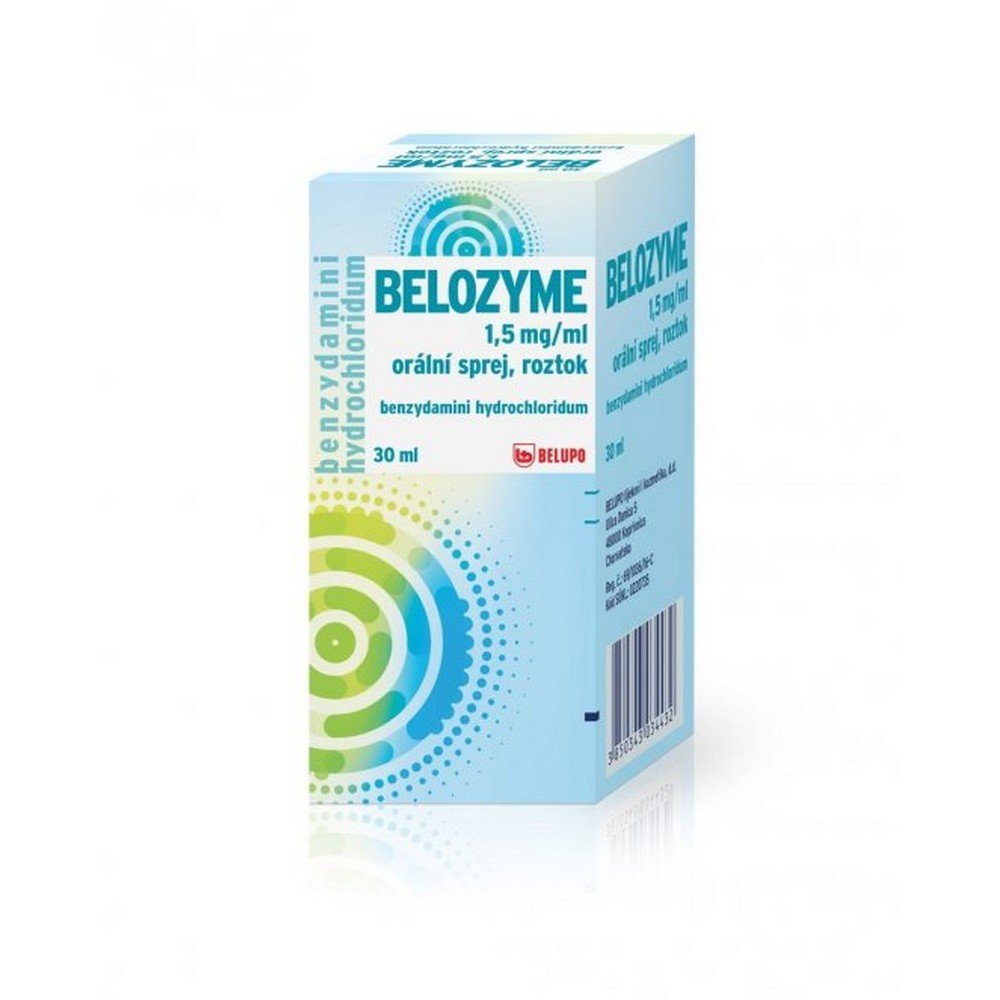 belozim 15 mgml 30 ml oral spray Belozim 1.5 mg/ml Oral Spray is a medication typically used for the treatment of oral mucosal infections or inflammatory conditions in the mouth and throat. It contains benzidamine hydrochloride, which is an anti-inflammatory and analgesic agent.
