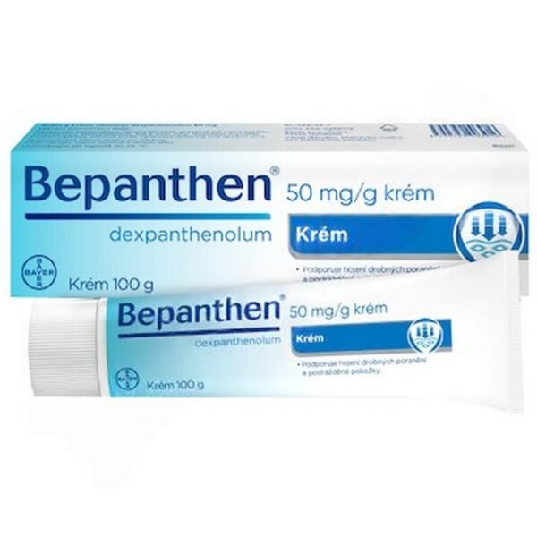 Bepanthen 50mg / g Crème 100g, utilisée pour apaiser et soigner les peaux irritées ou sèches, favorise la régénération de la peau et protège contre la perte d'hydratation.