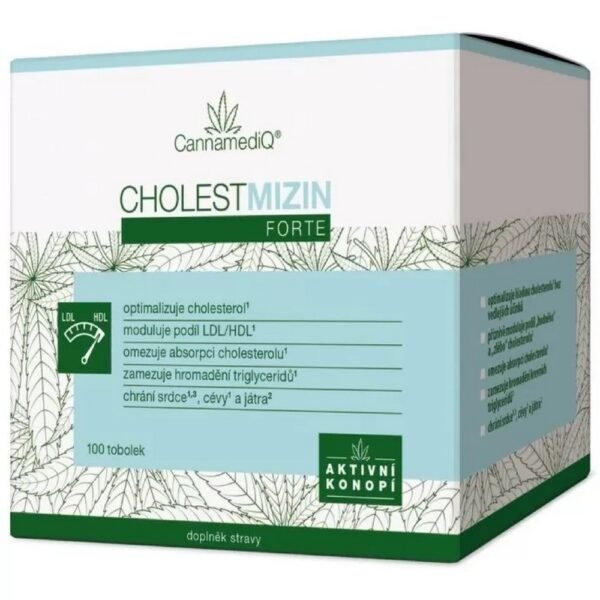 Cannamediq Cholestmizin Forte is a dietary supplement designed to maintain normal cholesterol levels and heart health. It contains plant sterols, omega-3 fatty acids, and other beneficial components.