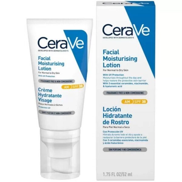 Hydrate et protège la peau du soleil - Cerave Facial Moisturizer SPF 30 Lotion,