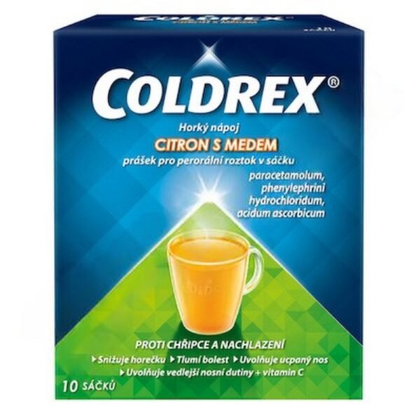 Coldrex Hot Drink Citra, a powdered drink with a refreshing citrus flavor, helps relieve cold and flu symptoms such as congestion, sore throat, and fever.