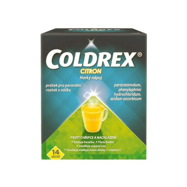 Coldrex Hot Drink Lemon Sachets (14 pcs) is a powdered drink used to relieve symptoms of cold and flu, such as sore throat, fever, and congestion. It contains a combination of paracetamol (for pain relief), vitamin C (for immune support), and other ingredients that help alleviate cold symptoms.