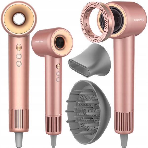 COSHARE Powerful Hair Dryer Essence Ring SuperFlow1 PRO Ionization 1600W brushless motor, ionization, 12 operating modes.