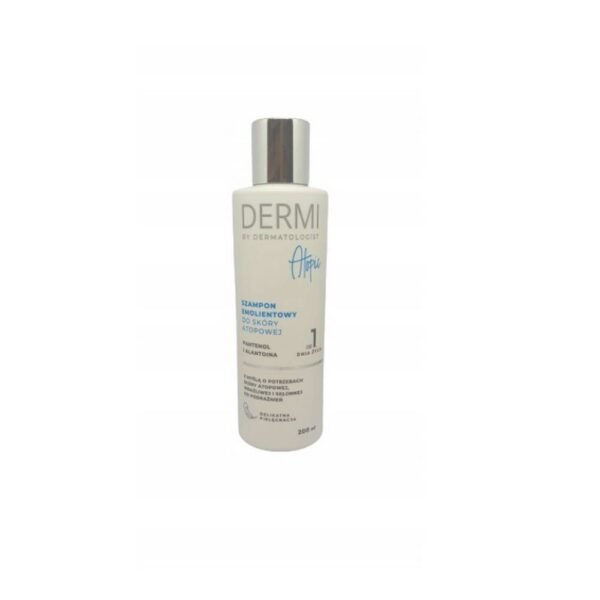 DERMI BY DERMATOLOGIST ATOPIC emollient 200 ml gently cleanses hair and scalp without disturbing the natural protective barrier of the skin, hair becomes soft and easier to comb, and the scalp returns to a state of physiological balance.