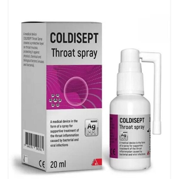Disinfecting and clearing the throat - DHU Coldisept NanoSilver Throat Spray,