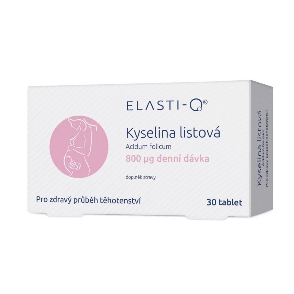 elasti q folic acid 800 mg 30 tablets A dietary supplement providing 800 μg of folic acid, designed to support healthy cell function and fetal development, especially during pregnancy. Ideal for women planning pregnancy or in early stages.