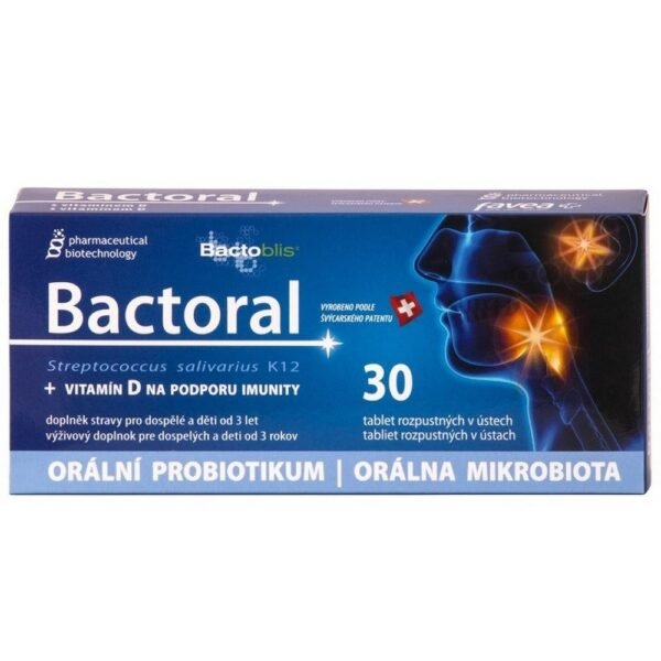 Favea Bactoral+Comprimés de vitamine D. 30-un supplément pour soutenir le système immunitaire. Contient des probiotiques et de la vitamine D pour renforcer les défenses de l'organisme. Forme de comprimé pratique pour une utilisation quotidienne.