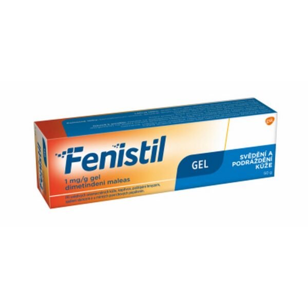Fenistil 1 mg/g Gel 1x50 g is a topical gel containing dimetindene maleate, an antihistamine that is used to relieve itching, skin irritation, and allergic reactions such as hives, insect bites, and rashes. It works by blocking the effects of histamine, reducing inflammation, and soothing the skin.