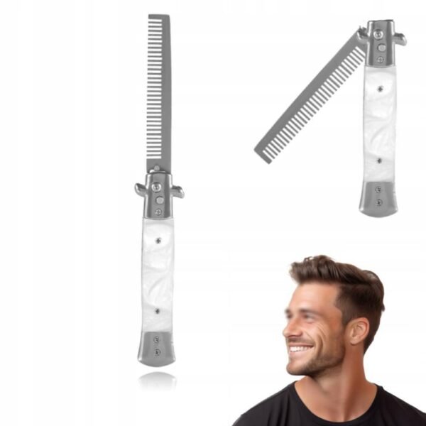 Gansu Linze Xuelian Dairy MEN'S STAINLESS STEEL FOLDING SHEARING COMB special folding design is delicate and portable, it can be put in your pocket for any occasion when you may need to comb your hair.