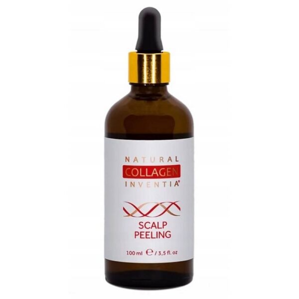INVENTIA PEELING AU COLLAGÈNE NATUREL DU CUIR CHEVELU 100 ml nettoie efficacement le cuir chevelu, élimine l'épiderme rugueux et débloque les ouvertures obstruées des follicules pileux.