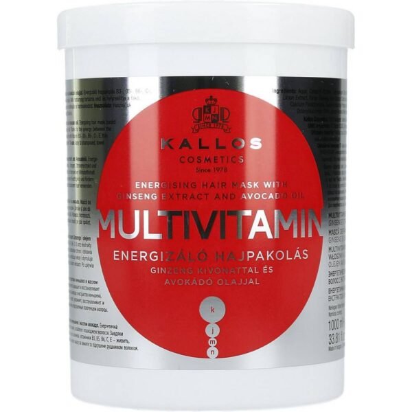 KALLOS MASCARILLA ENERGIZANTE MULTIVITAMINA PARA CABELLO DAÑADO 1000ML para cabello seco y dañado, hidrata, restaura, dejando el cabello suave y sedoso.