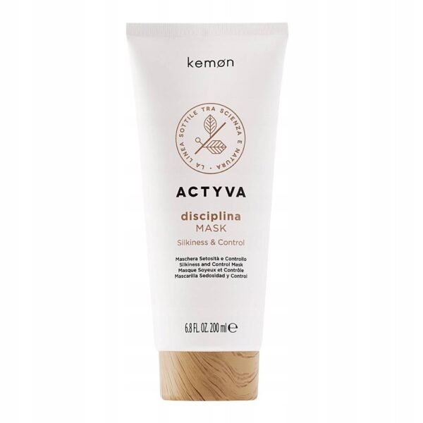 Kemon Actyva Disciplina Disciplinant pour cheveux indisciplinés 200 ml permet de contrôler en douceur les cheveux bouclés et indisciplinés et de maintenir la douceur souhaitée de la coiffure tout au long de la journée, en lissant parfaitement les cheveux ou en soulignant leur boucle naturelle.