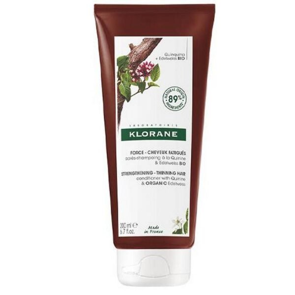 Klorane with quinine and organic edelweiss 200ml for health and well-being hair that falls out, becomes thinner and flattens out braided hair.