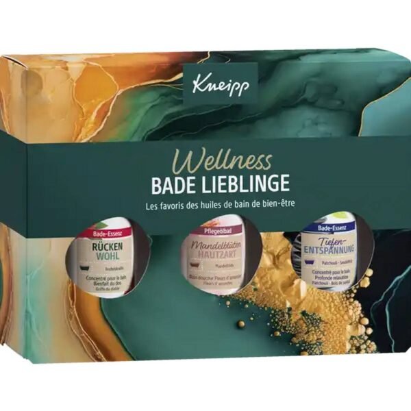 El set de regalo Kneipp® Wellness Bath Favourites contiene tres de los populares aceites de baño con valiosos aceites esenciales.