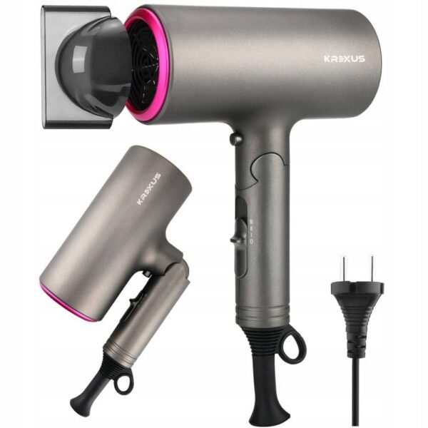 Krexus EX9116 Professional Hair Dryer Ionization Foldable is the perfect combination of good design, quality and functionality, adjustable blowing speed, ionic technology, cold air flow.