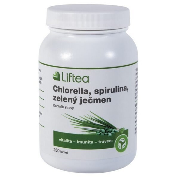 Liftea Chlorella/Spirulina/Green Barley Tablets 250 - это пищевая добавка, сочетающая в себе три мощных суперпродукта: хлореллу, спирулину и зеленый ячмень. Эти богатые питательными веществами ингредиенты содержат необходимые витамины, минералы и антиоксиданты, способствующие выведению токсинов, укреплению иммунитета и повышению общего жизненного тонуса.