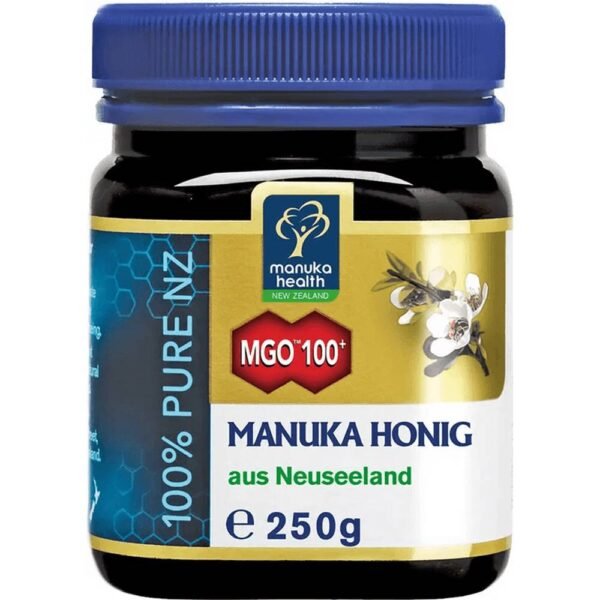 Hager Manuka Health MGO 100 Honey 250g strengthens the immune system, regulates the digestive system, and helps with colds.