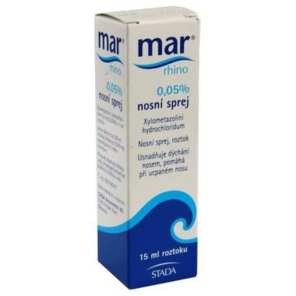 Mar Rhino est un spray nasal contenant l'ingrédient actif Xylométazoline, un décongestionnant qui aide à soulager la congestion nasale causée par le rhume, les allergies, la sinusite ou d'autres affections respiratoires.