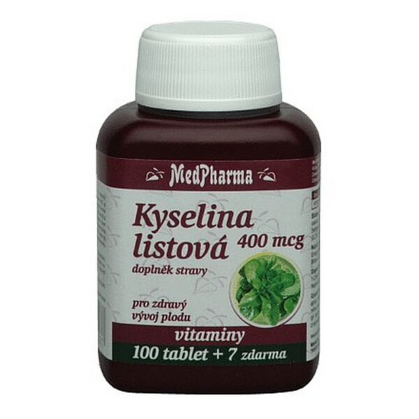 A dietary supplement providing 400mcg of folic acid, essential for healthy cell function and fetal development, particularly important during pregnancy. It helps prevent neural tube defects and supports overall well-being.
