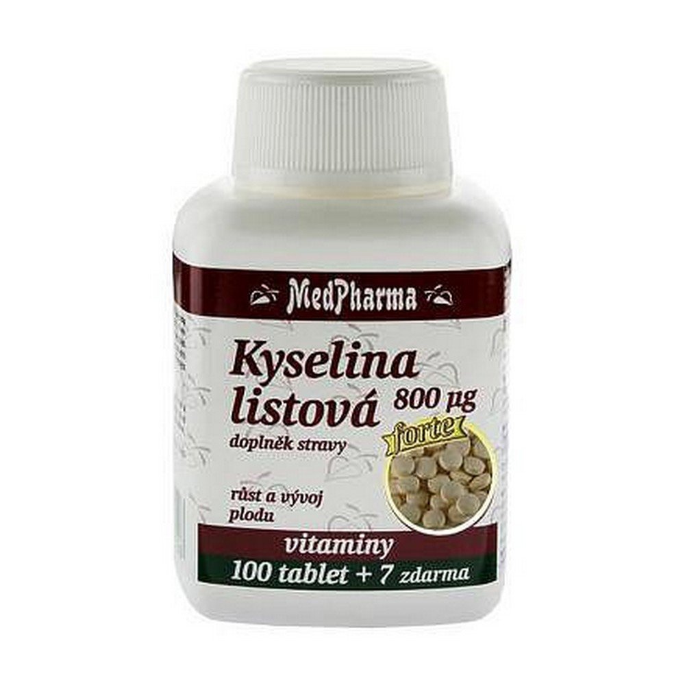 medpharma folic acid 800mcg tbl107 A dietary supplement providing 800mcg of folic acid, essential for supporting healthy cell growth and fetal development, especially during pregnancy. It helps prevent neural tube defects and promotes overall health.