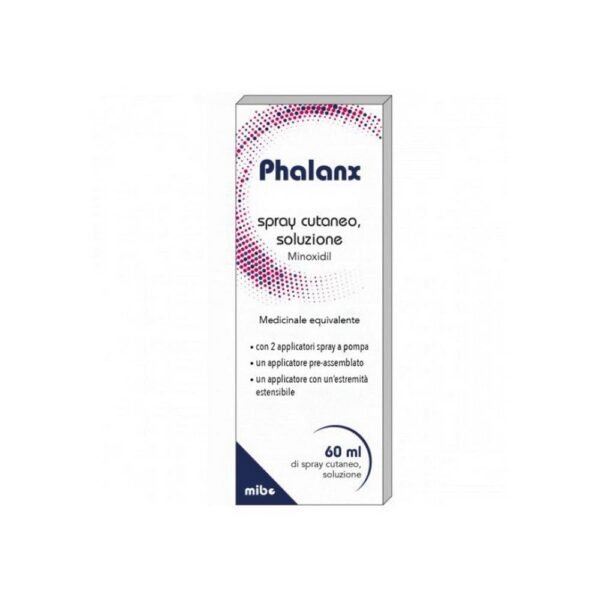 MIBE PHARMA ITALY Phalanx 50 mg/ml ml pour le traitement de l'alopécie androgénique chez les hommes de 18 à 65 ans.