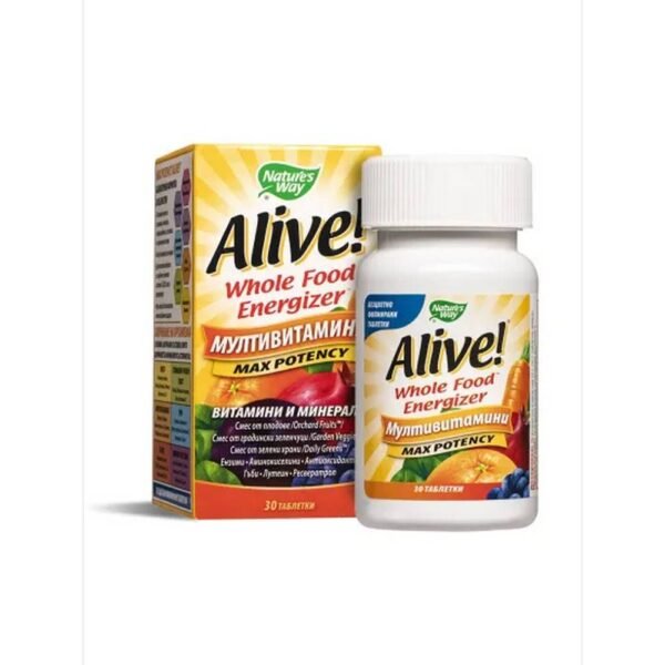 Fortalecer la salud general y la energía – Nature's Way Alive Max Potency Multivitamin,