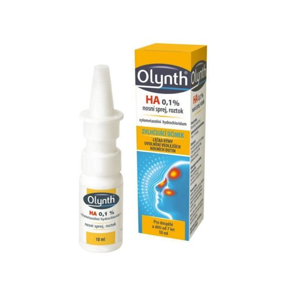 Aerosol nasal Olint HA 1 mg/ml 1x10 ml-un aerosol nasal utilizado para el tratamiento de la rinitis alérgica y la congestión nasal, que contiene el antihistamínico olopatadina. Ayuda a reducir la inflamación y aliviar los síntomas de alergia.