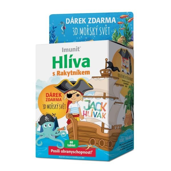 Oyster Jack Oyster pour enfants Tbl. 60 + 3d Sea World - un complément alimentaire pour enfants, contenant de l'extrait d'huître pour soutenir la fonction immunitaire et la santé globale, ainsi qu'un bonus amusant "Sea World".