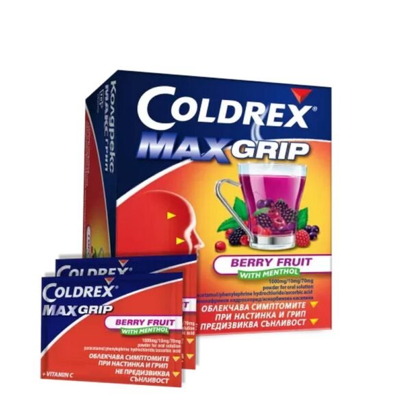 Aggravation of cold and flu symptoms in adults - Perrigo Coldrex Max Grip Lemon Sachets,