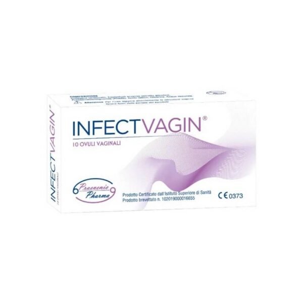 PRAEVENIO PHARMA Infectvagin 10 for inflammatory, atrophic and dystrophic diseases of the vaginal mucosa, such as cervicitis and ectropion, promoting healing and re-epithelialization processes, counteracting the proliferation of pathogenic microbes.