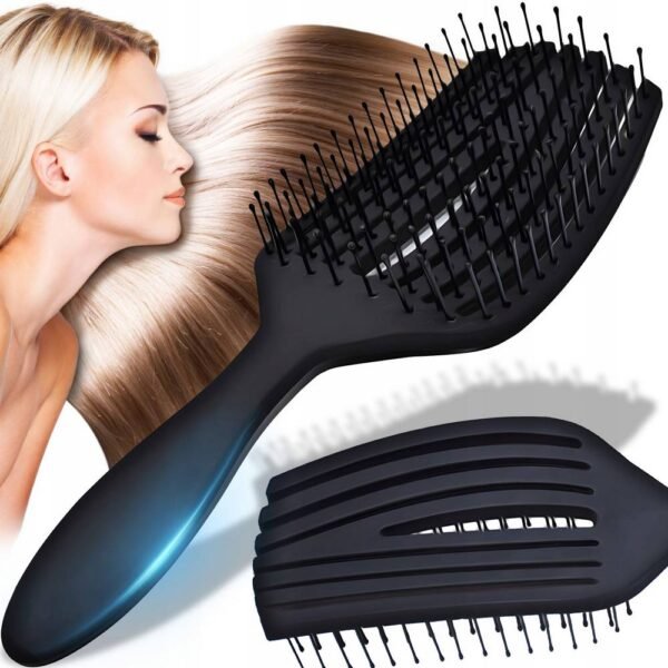 Retoo TRAVEL HAIR BRUSH FOR DECOMBING, SCALP MASSAGE, SMOOTHING for all hair types – ideal for the care of long, short, straight, curly, dry or damp hair.