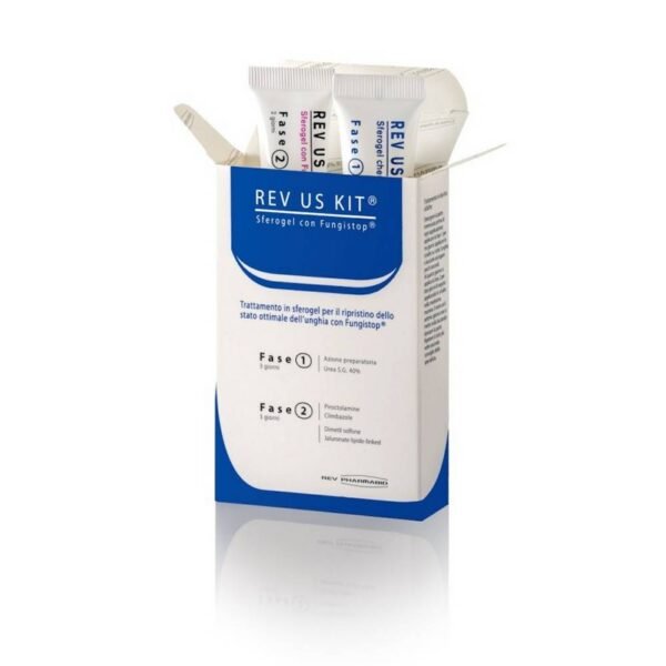 REV PHARMABIO Rev Us Kit Traitement Biphasique pour Onychomycose 2 x 15 ml restaure l'état optimal de l'ongle, couleur, élasticité, trophisme.