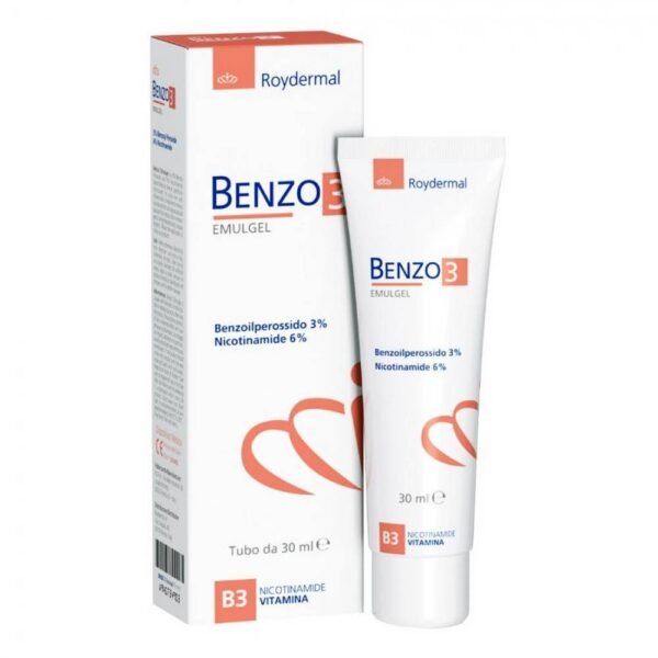 ROYDERMAL Benzo 3 30 ml promotes the formation of a protective film on oily, acne-prone skin, counteracts the development of acne by preventing the colonization of pathogens such as P. Acnes.
