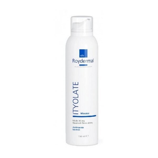 ROYDERMAL Ityolate Mousse 150 Ml is a cleansing mousse to combat acne, it can be used in the dermatological field as an auxiliary agent for various pathogenic infections, to reduce bacterial contamination in folliculitis and acne diseases.