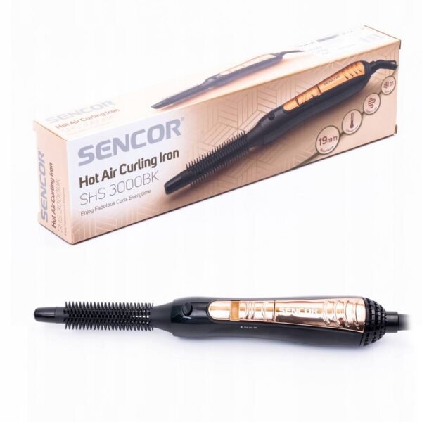 Le sèche-cheveux-boucleur Sencor SHS 3000BK 400W noir combine les fonctions de séchage et de lissage ou de coiffage des boucles, de lissage des cheveux, d'un cordon rotatif à 360 degrés et de contrôle de la température.