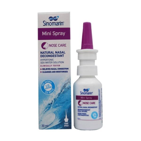 S.A.M. Pharma (Austria) Sinomarin Mini 30ml It is a nasal spray made from natural sea water, designed to maintain the cleanliness and moisture of the nasal mucosa.