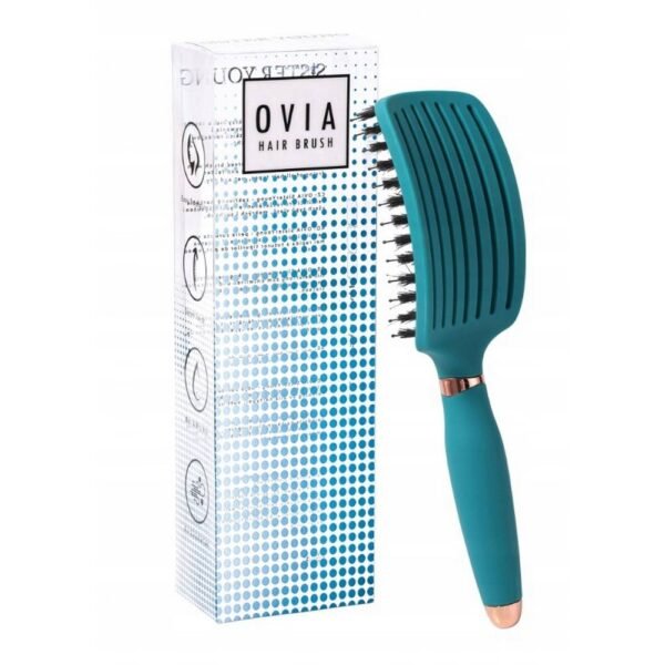Расческа Sister Young Ovia Green Natural Bristle с инновационным сочетанием щетины кабана и нейлоновой массажной иглы позволяет быстро, легко и приятно расчесывать волосы, не выдергивая и не ломая их.