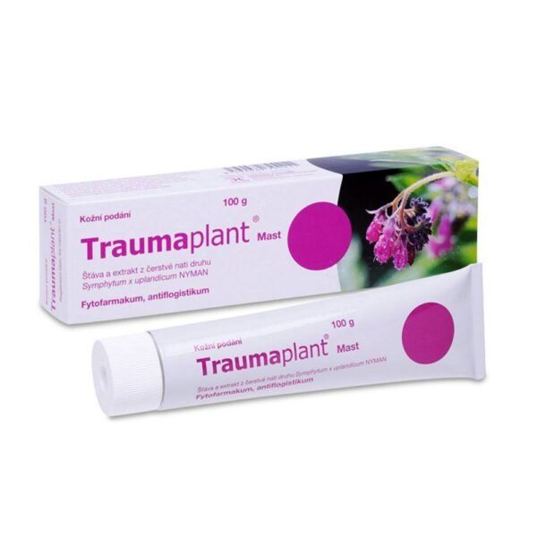 100 г мази Traumaplant - это мазь для местного применения, используемая для лечения ушибов, растяжений связок, мышечных болей и других повреждений мягких тканей. Она содержит экстракты трав, в первую очередь арники и гамамелиса, известные своими противовоспалительными и успокаивающими свойствами, способствующими заживлению и уменьшению боли и отека.