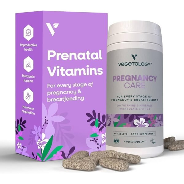 A plant-based supplement specifically designed for pregnant women, providing essential nutrients like folic acid, iron, calcium, and DHA to support both maternal health and fetal development. It is made with vegan-friendly ingredients to ensure optimal nutrition during pregnancy.