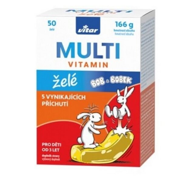 Vitar Kids Multi Jelly 50pcs – a chewable multivitamin jelly designed for children, offering a blend of essential vitamins and minerals to support growth, immunity, and overall health.