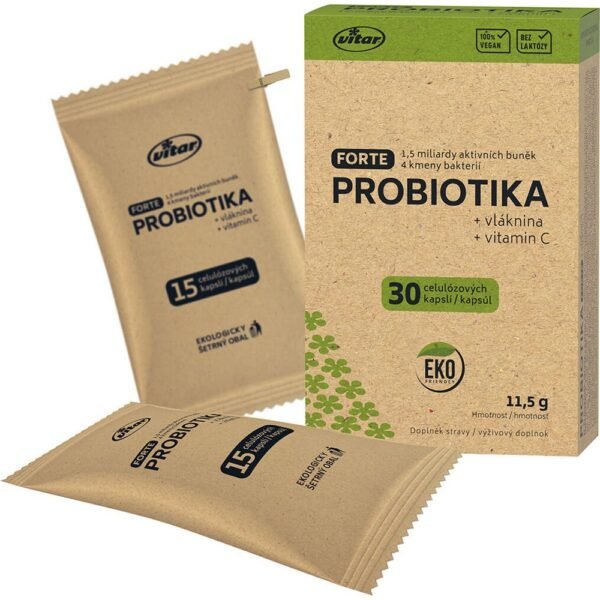 Vitar Probiotiques Eco Cps. 30-un complément alimentaire contenant des probiotiques pour favoriser la santé intestinale et la digestion globale. Fabriqué avec des ingrédients respectueux de l'environnement pour une formule naturelle et équilibrée.