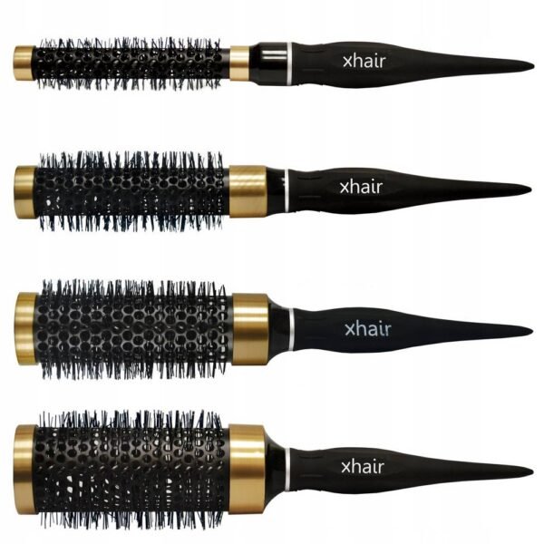 xhair Lot de 4 brosses de coiffure rondes en céramique pour la coiffure est la combinaison parfaite de design et de fonctionnalité, possède des aiguilles en nylon, qui sont plus rigides et ne se déforment pas lors du travail à haute température.