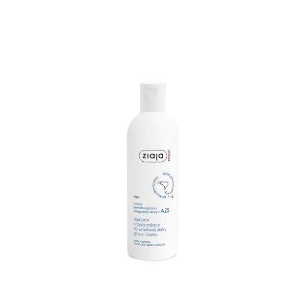 Ziaja Med AZS for hair cleansing for sensitive skin 300 ml skin care for atopic dermatitis, cleansing shampoo for sensitive scalp and neck, as well as for problems such as dandruff and excessive oiliness of hair, for infants, children and adults.