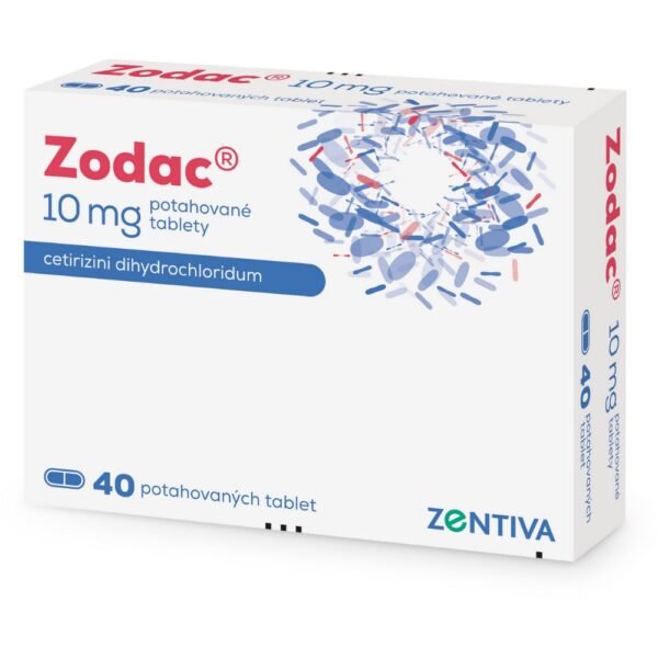 Zodak est un antihistaminique contenant de la cétirizine, utilisé pour traiter les symptômes d'allergie tels que le rhume des foins, l'urticaire, les démangeaisons et la congestion nasale. Il aide à réduire les symptômes comme les éternuements,l'écoulement nasal et le larmoiement.